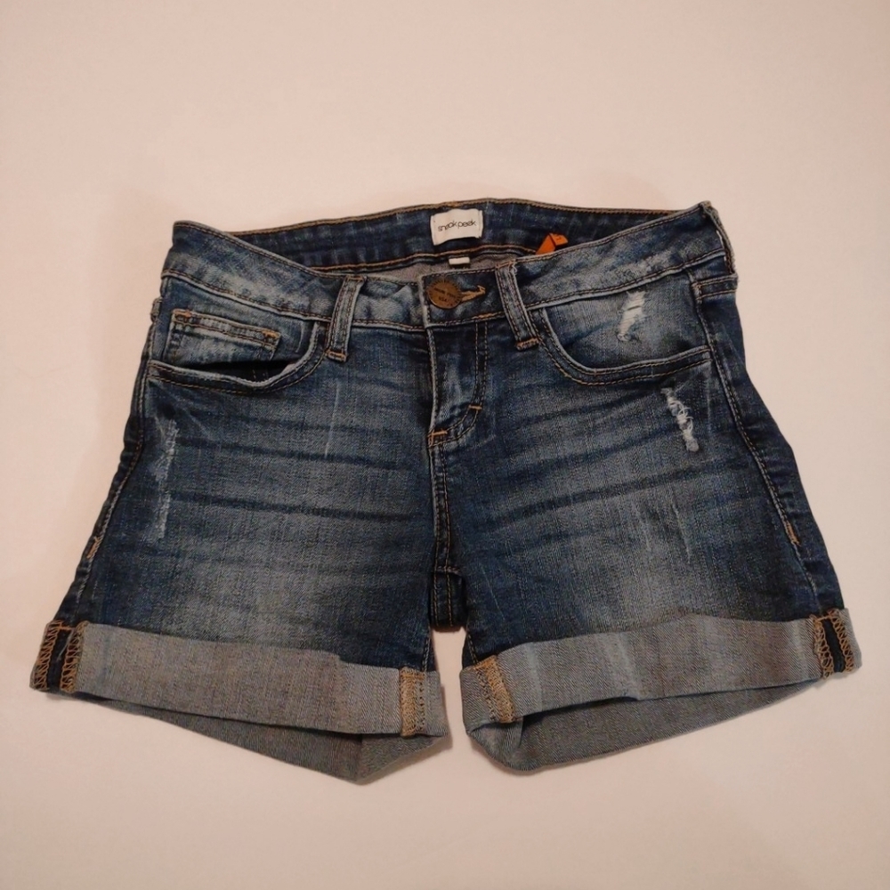 Sneak Peek Cuffed Denim Jean Shorts Small